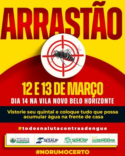 Imagem da notícia Prefeitura de Alcinópolis organiza arrastão de combate á dengue